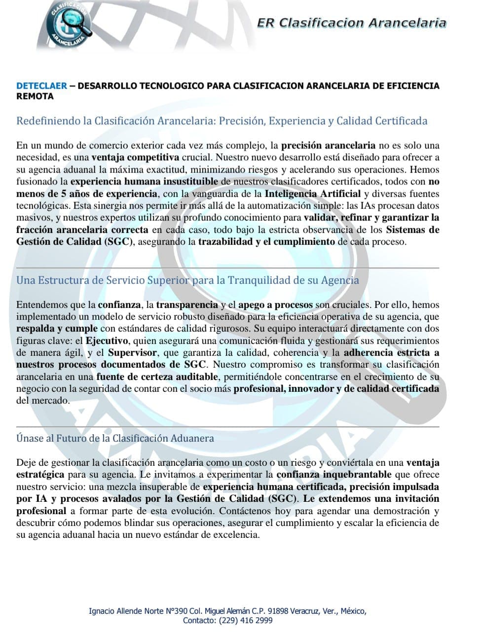 ER Clasificación Arancelaria